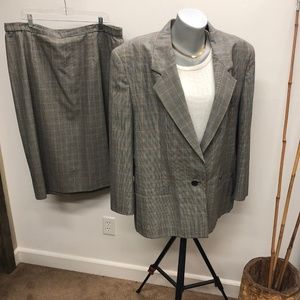 professional business plaid skirt SUIT blazer 22